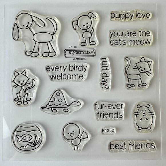 My Acrylix Family Ties - Pets Decorative Stamps b1350 - Picture 1 of 2